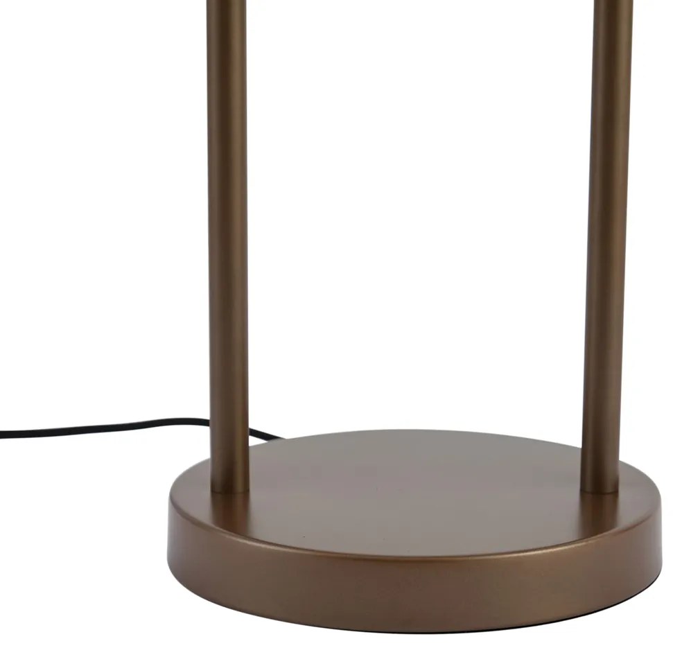 Hotel Chique tafellamp donker brons met amber glas - Stavelot