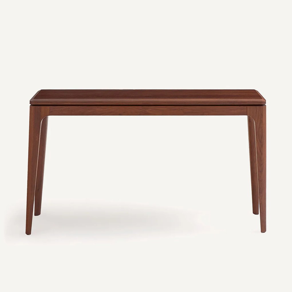 Uitschuifbare consoletafel, van massief notenhout en notenhoutfineer, SANARA