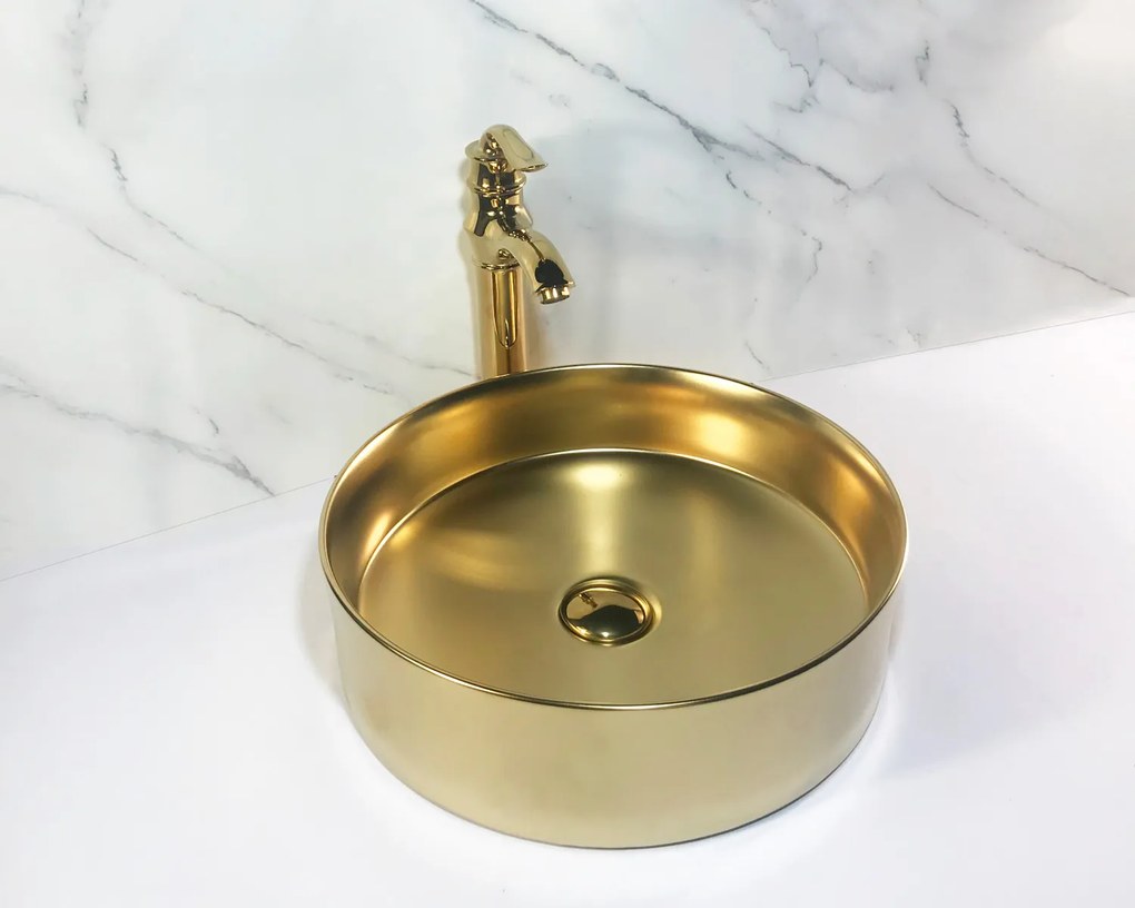 Saniclear Oro waskom mat goud 35x12cm