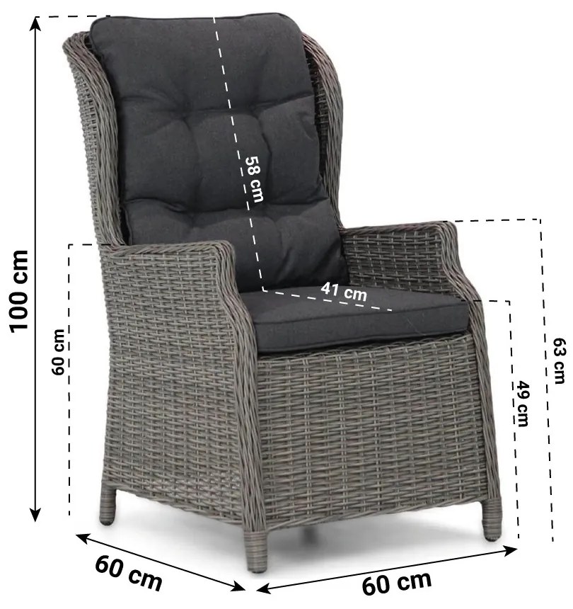 Tuinset 8 personen 300 cm Wicker Grijs Garden Collections Windsor/Weston