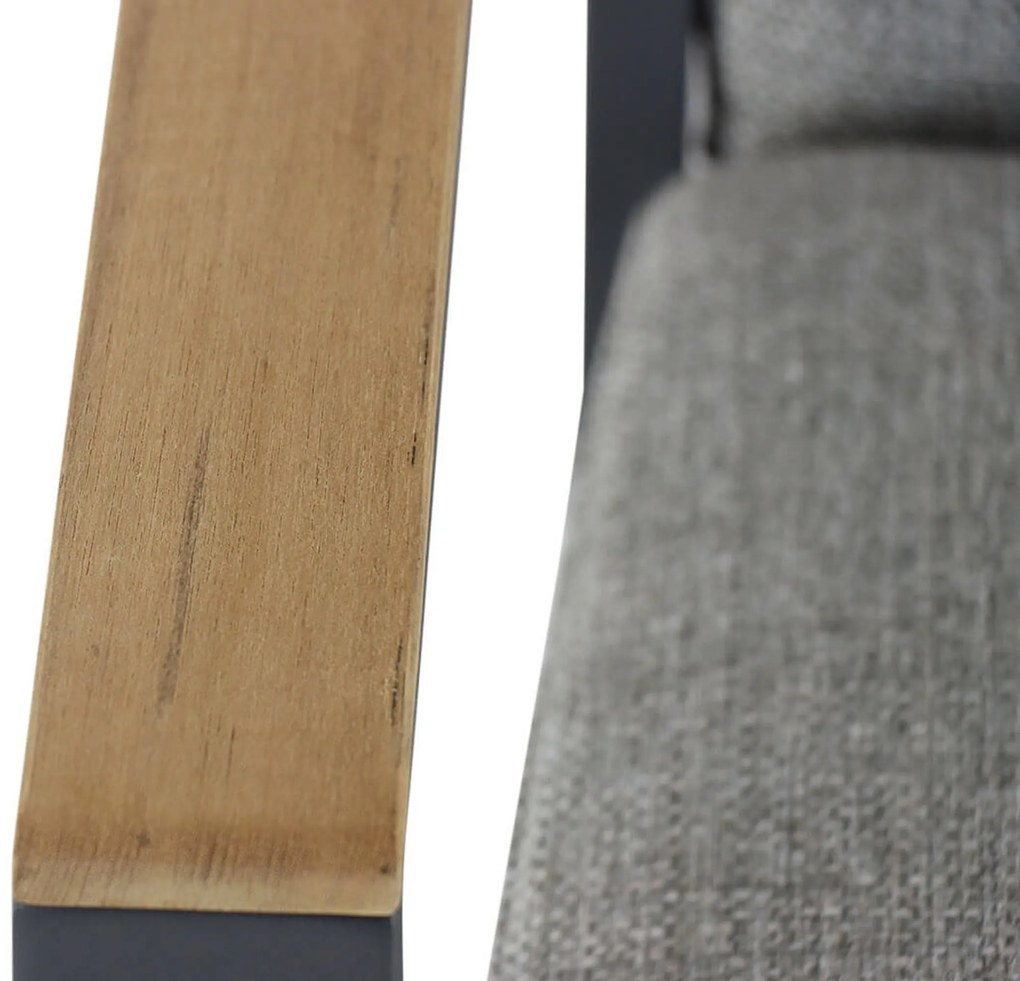 Tuinset 4 personen 100 cm Aluminium/teak Grijs Osmen Midura/Borello