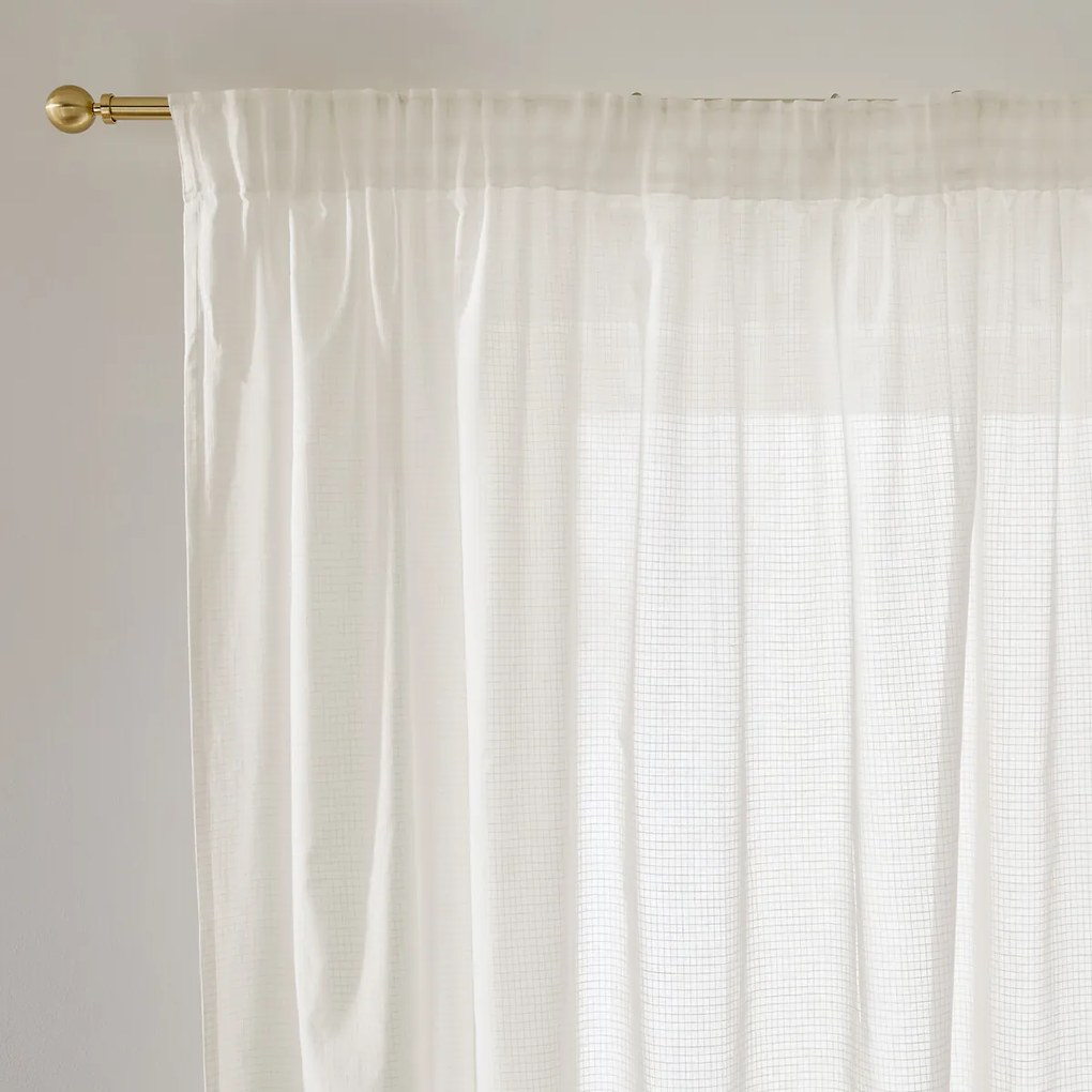 Glasgordijn met patroon, katoen, met gerimpelde bies en golf, CISALI