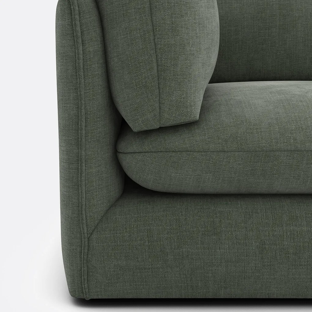 Modulaire bank, 3 zits met poef, gestructureerde stof, Malo