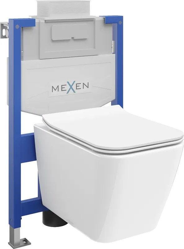 Mexen inbouw WC-set stela Fenix XS-U met WC-pot Cube en softclose zitting, wit glans - 68530924000