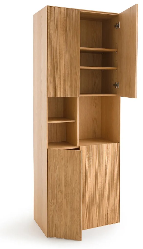 Boekenkast 4 deuren, eik, Mikube
