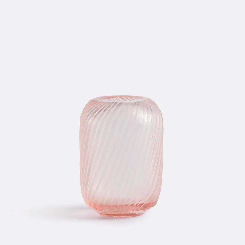 Vaas in geribbeld glas H13 cm, Azea