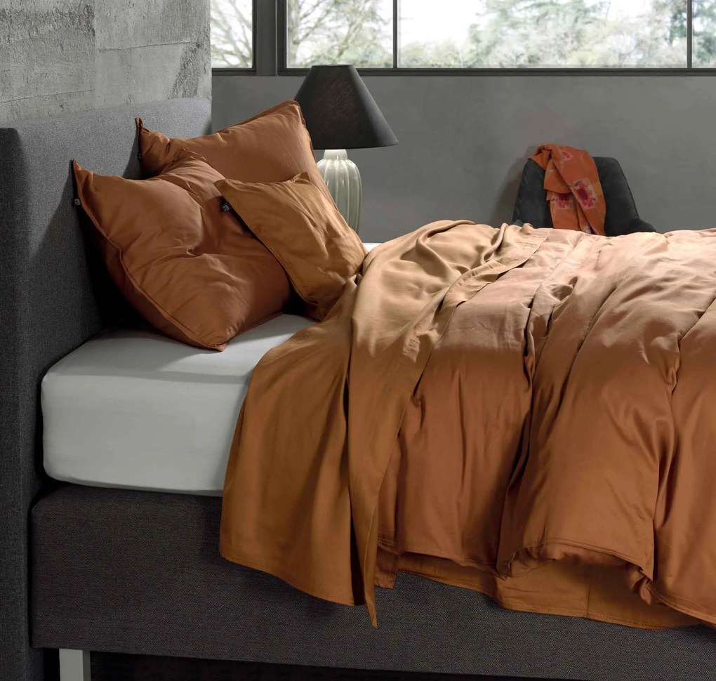 Zo!Home Satinado Dekbedovertrek Cognac Brown – Bij Swiss Sense