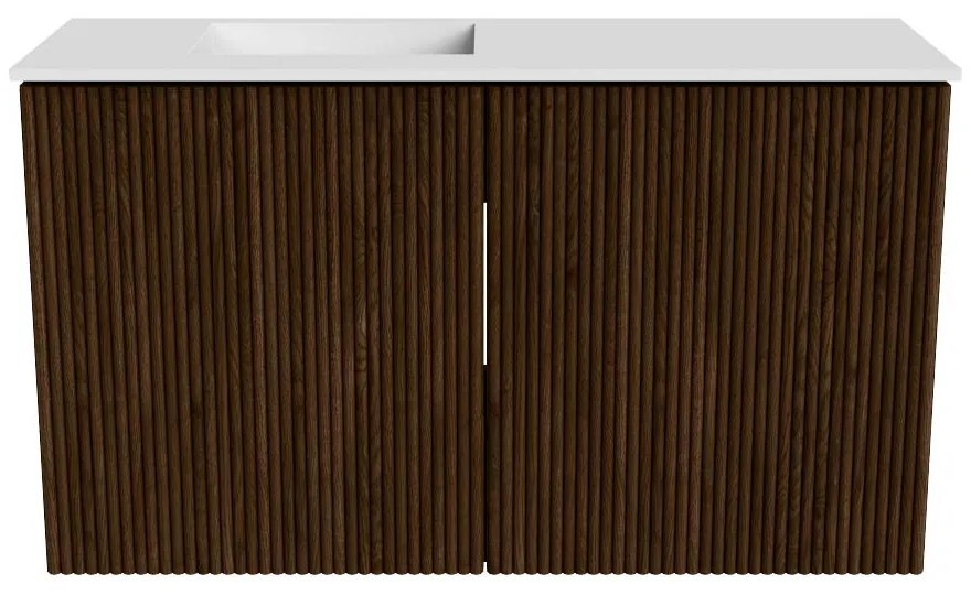 Mondiaz Joya 70cm toiletmeubel walnut met wastafel faye links 1 kraangat talc