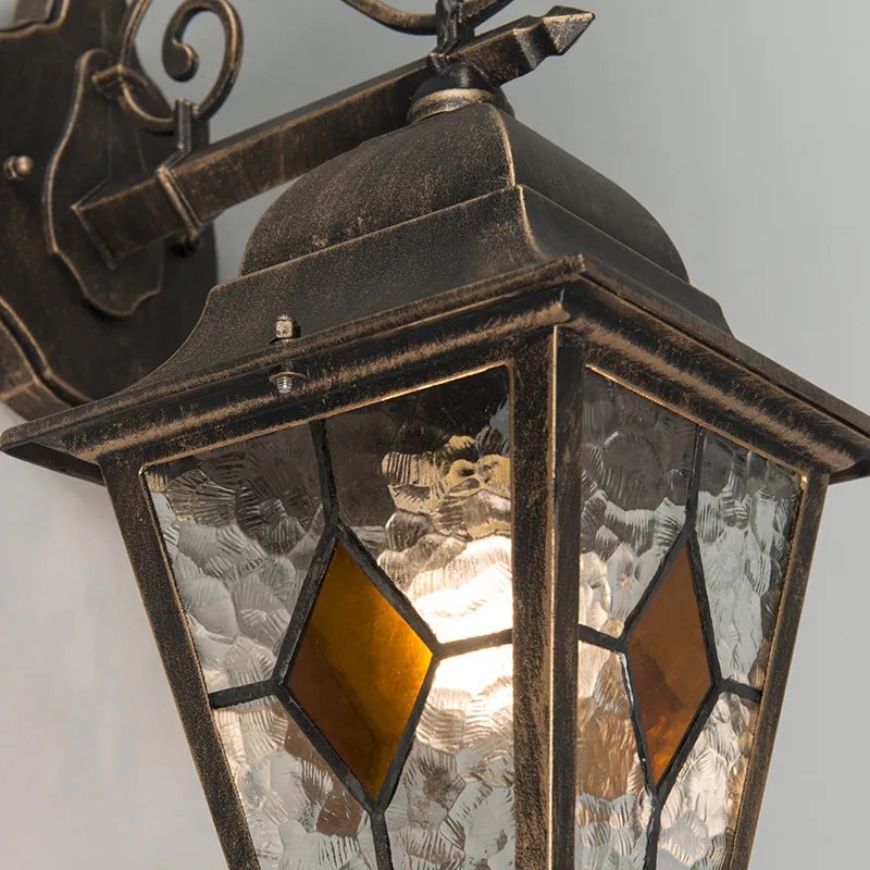 Smart vintage buiten wandlantaarn brons incl. Wifi A60 - Antigua Landelijk E27 IP44 Buitenverlichting vierkant
