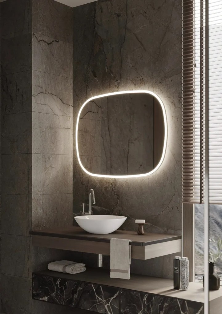 Martens Design Parijs spiegel met LED verlichting, spiegelverwarming en sensor 100x80cm