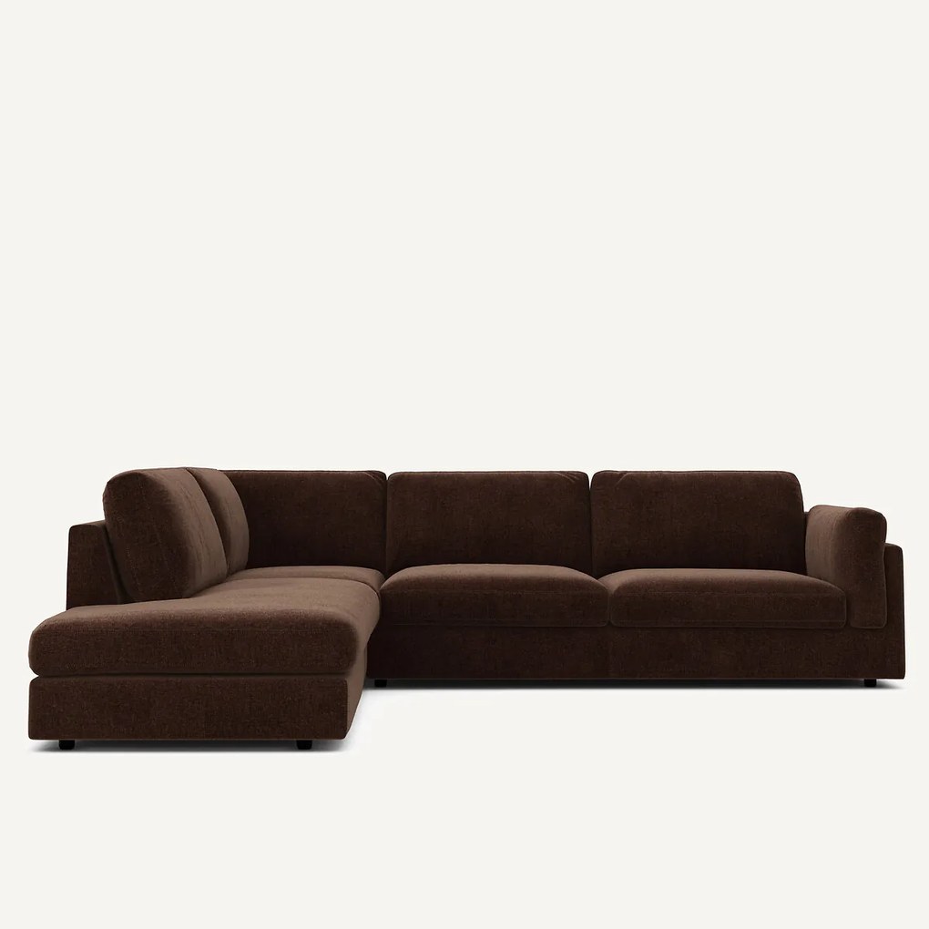 Omvormbare hoekbank, chenille fluweel, CÉSAR