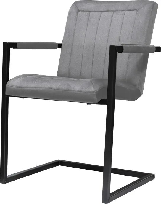 Eetkamerstoel - Lara met leuning - stof Element grijs 03