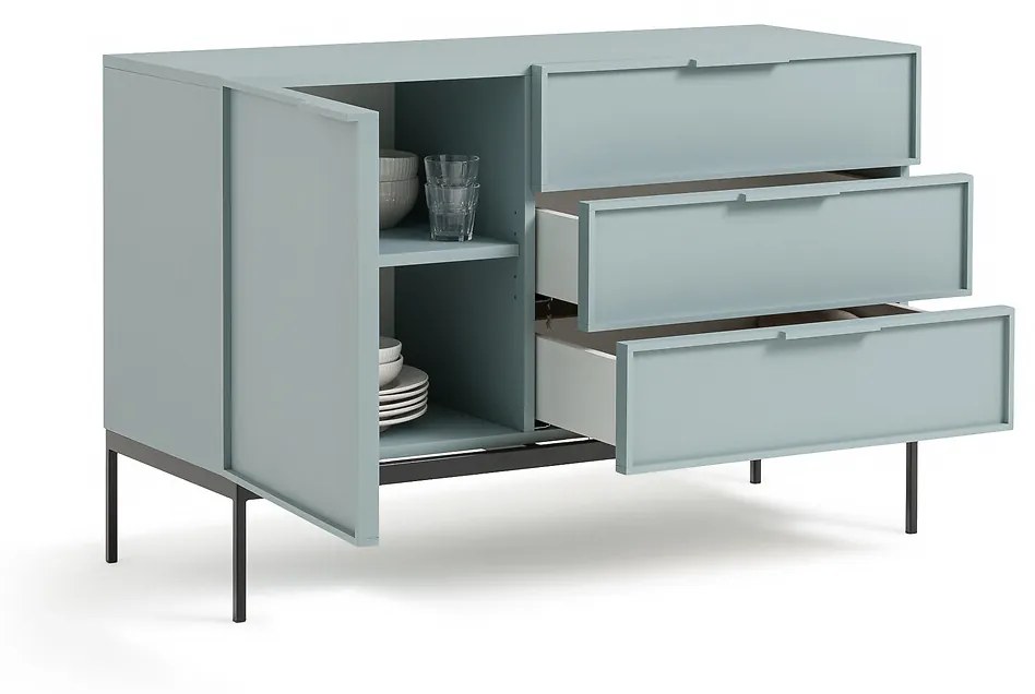 Lage buffetkast, 1 deur, 3 lades, Vati