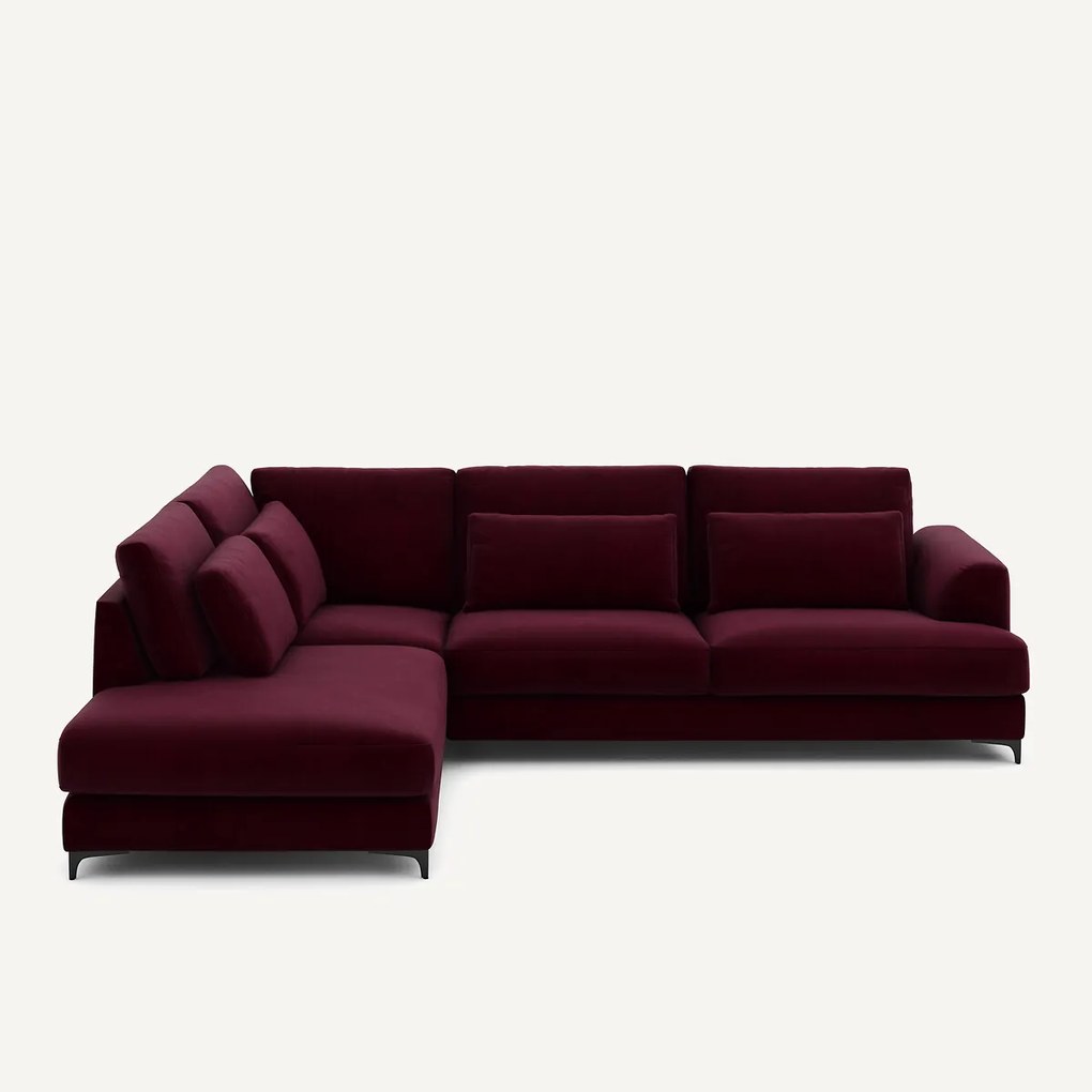 Omvormbare hoekbank links, fluweel, Marsile