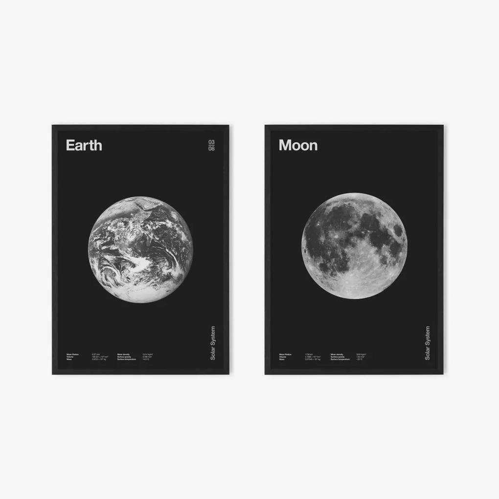 The Clubs, 'Our Moon & Earth', set van 2 ingelijste prints (meer formaten beschikbaar)