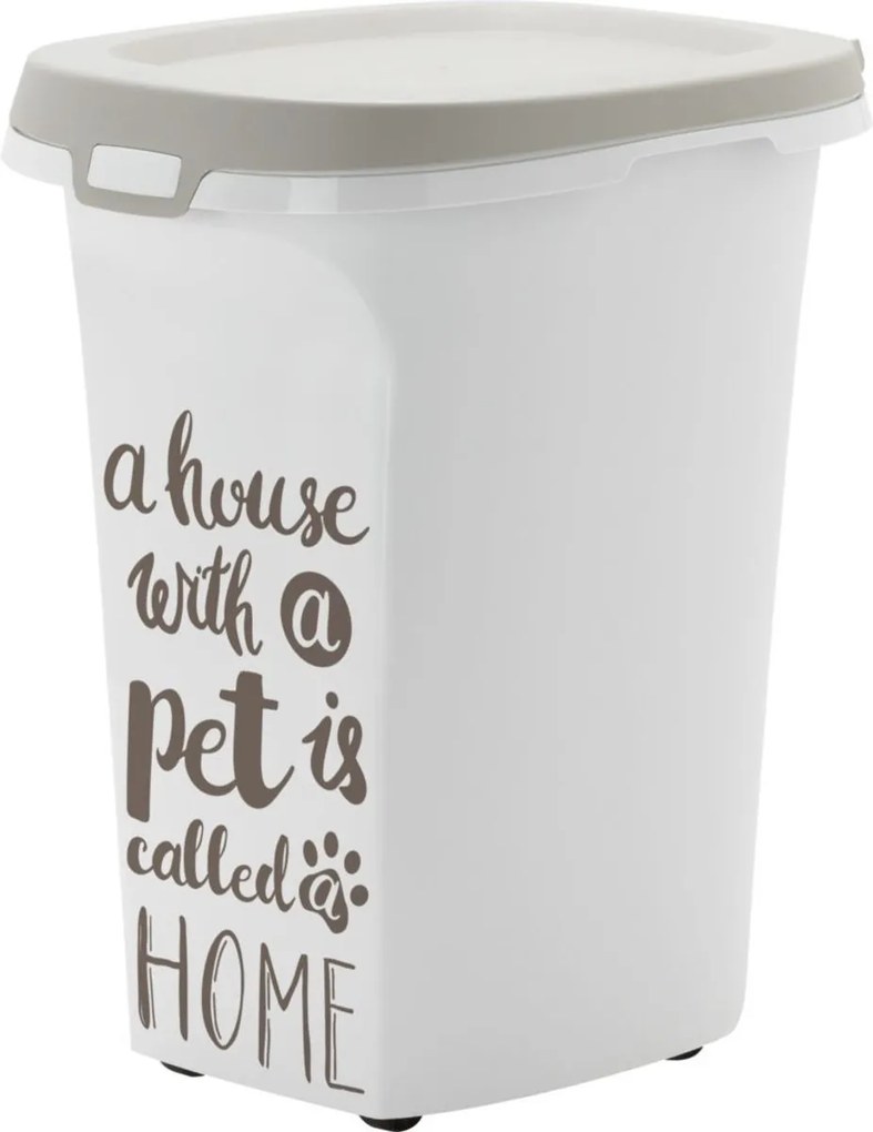 Moderna Voercontainer Trendy Story Pet Wisdom - 20 Liter - 36.5 x 29 x 42.5 cm - Wit/Taupe
