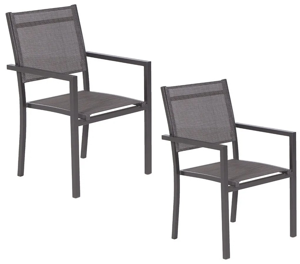 Garden Impressions Moon tuinstoel donker grijs - 2 stuks