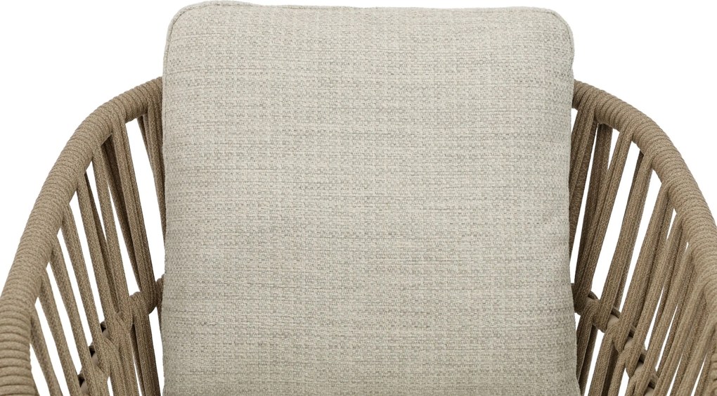 Tuinset Ronde Tuintafel 6 personen 158 cm Rope Zand/Beige Coco Elara/Trino
