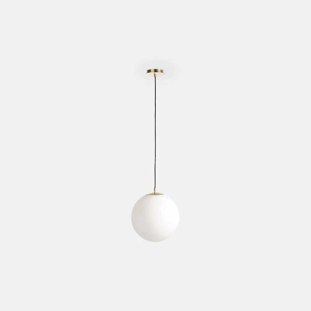 Hanglamp in messing en opaline glas Ø30 cm, Moricio