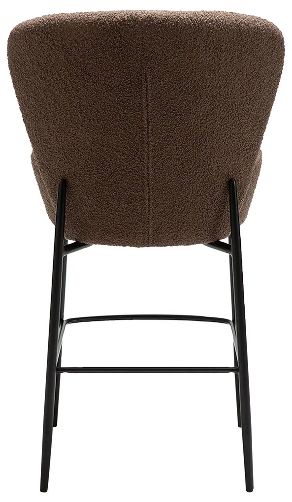 Dan-Form Orbit Barkruk Bruin Boucle Met Hoge Ronde Rugleuning