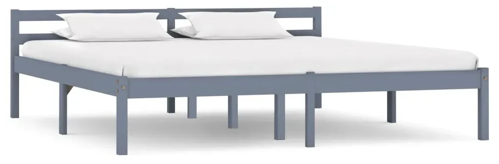 vidaXL Bedframe met 4 lades massief grenenhout grijs 160x200 cm