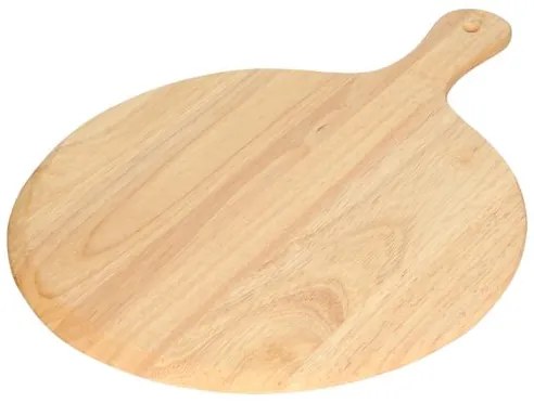 Snij-/pizzaplank, rubberhout,Ø 33 cm