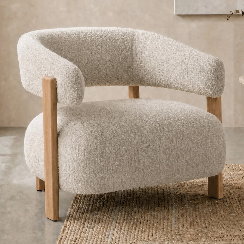 Armleuningstoel Boucle Beige