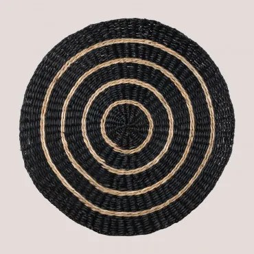 Placemat Van Jute Khaa Zwart - Sklum