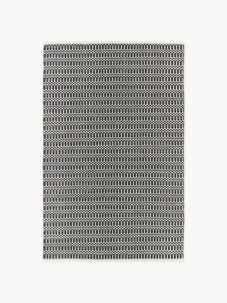 Handgeweven indoor & outdoor vloerkleed Rune met geometrisch patroon