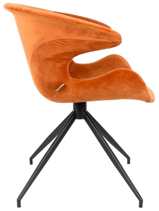 Zuiver Mia Eetkamerstoel Velvet Oranje