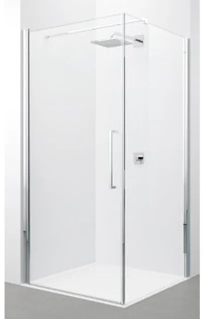 Novellini Young 2.0 FG zijwand 85/87x200cm voor G draaideur en 2GS vouwdeur chroom profiel met helder glas y2fg85-1k