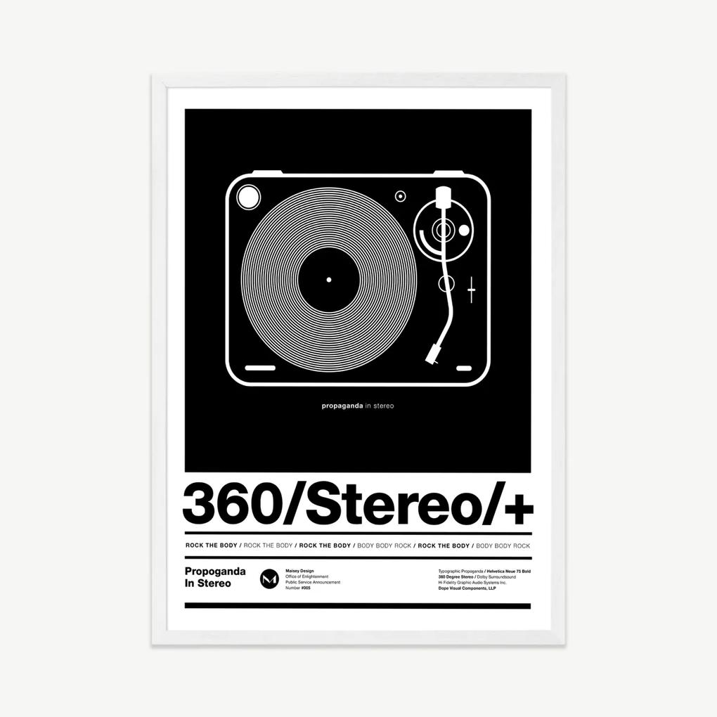 Stereo Poster, ingelijste print, A3