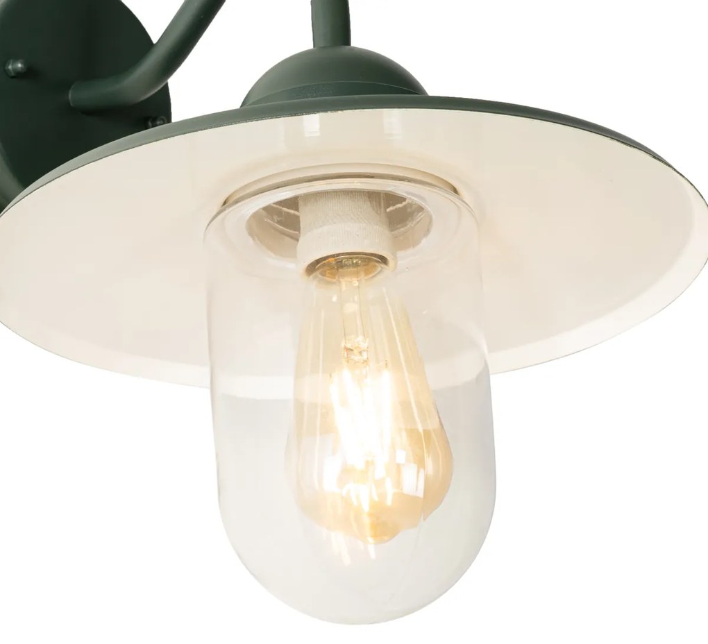 Moderne buiten wandlamp donkergroen IP44 - Kansas Modern E27 IP44 Buitenverlichting rond