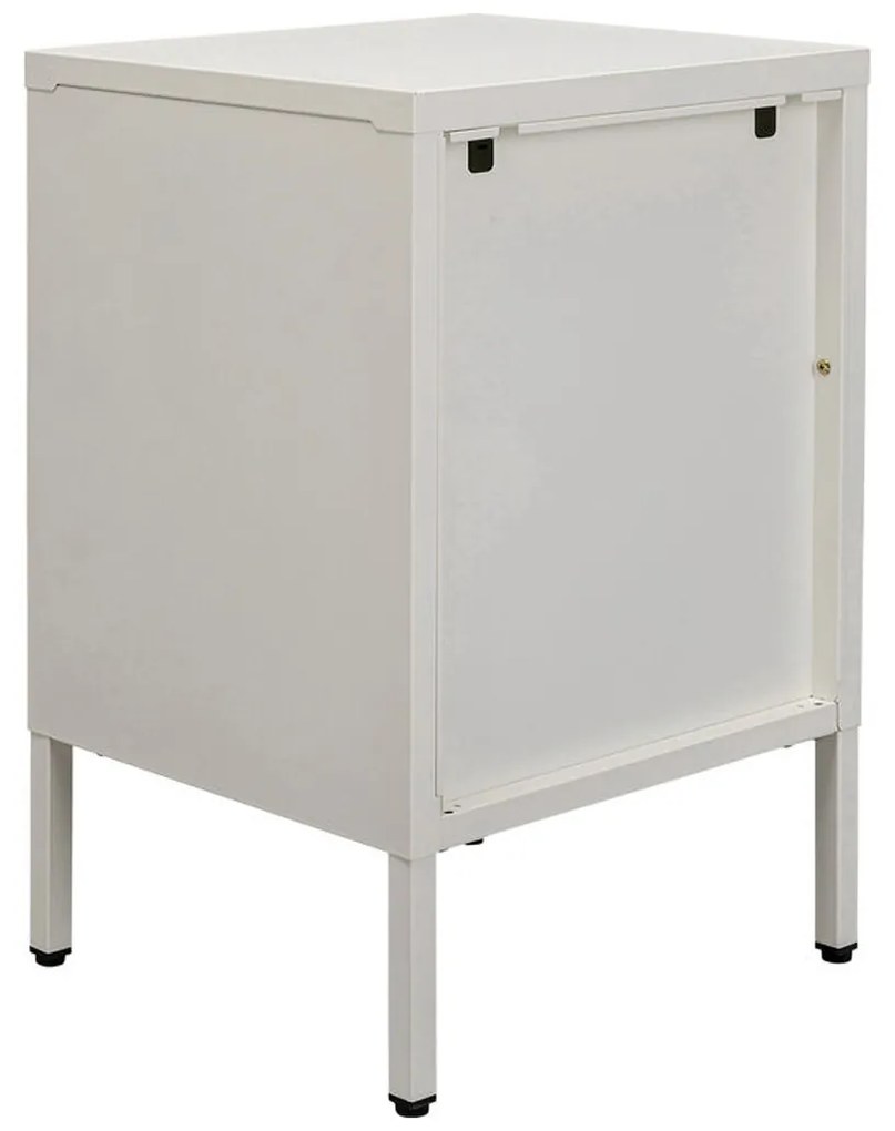 Kare Design Paros Nachtkastje Met Ribbelglas Off White - 40x35x60cm.
