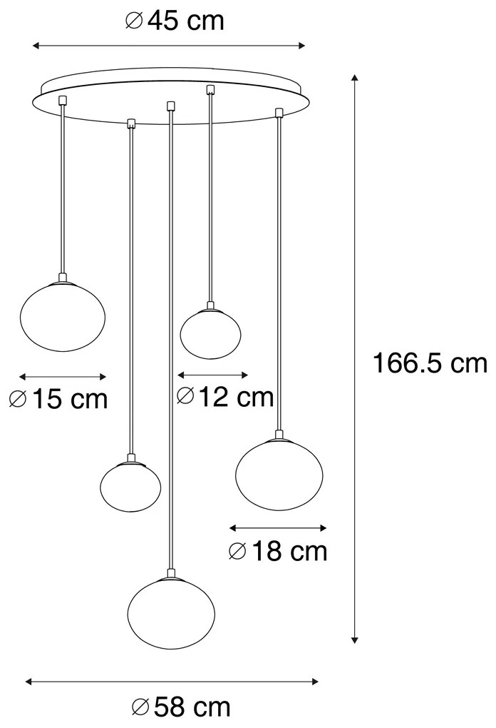 Moderne hanglamp zwart met smoke glas - Jia Modern G9 bol / globe / rond rond Binnenverlichting Lamp