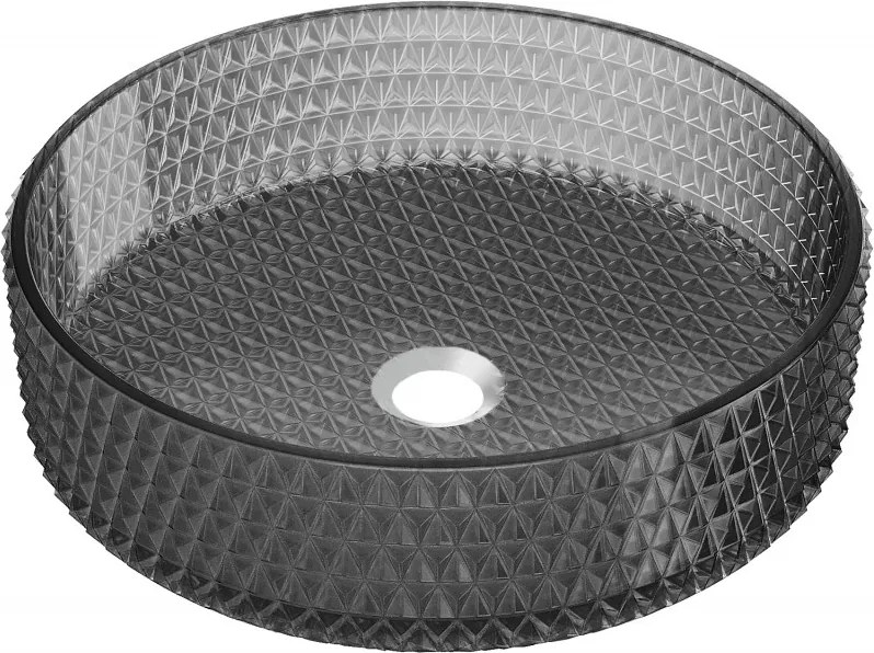Mexen Aura glazen opzetwastafel 39 x 39 cm, zwart - 24013970