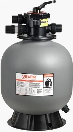 VEVOR zandfilter, 500 mm filtertank, 189,3 l/min zandfiltersysteem, filtertank met 7-weg meerwegklep, terugspoel-, spoel-, recirculatie-, afvalwater-, winter- en gesloten modus, voor bovengrondse zwembaden.