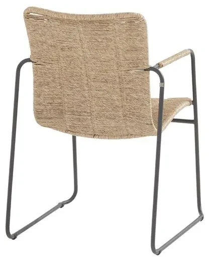 Taste by 4 Seasons Palma tuinset naturel met Basso tafel teak blad Ø 130 cm Tuinset beige weerbestendig