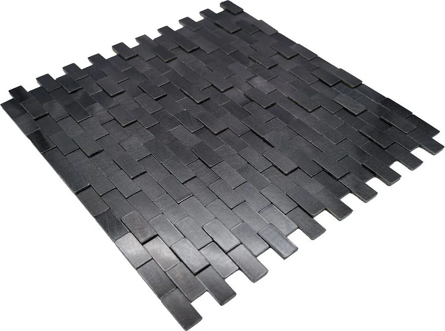 Zelfklevende Mozaïektegels Metaal | Steenstrip 3D Grafiet | 30×29,8 cm | Keuken, Bad &amp; WC