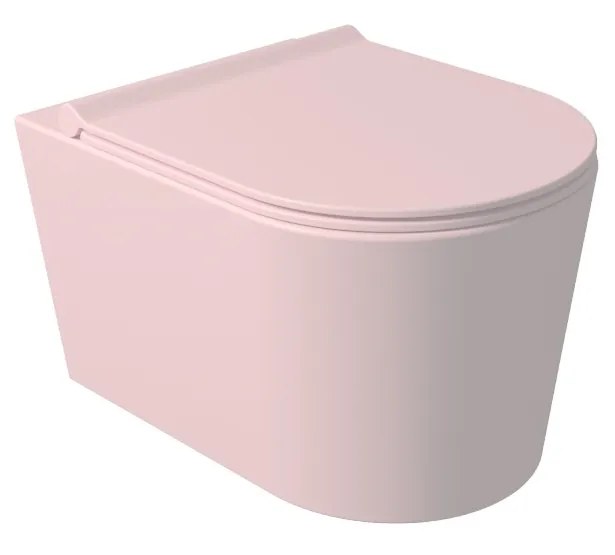 Salenzi Civita wandcloset toiletpot randloos mat roze 50x35x36.5cm