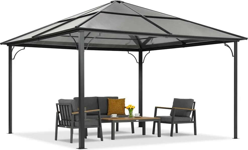 Moderne tuinprieel Santiago 4x4m Tuinpunt antracyt