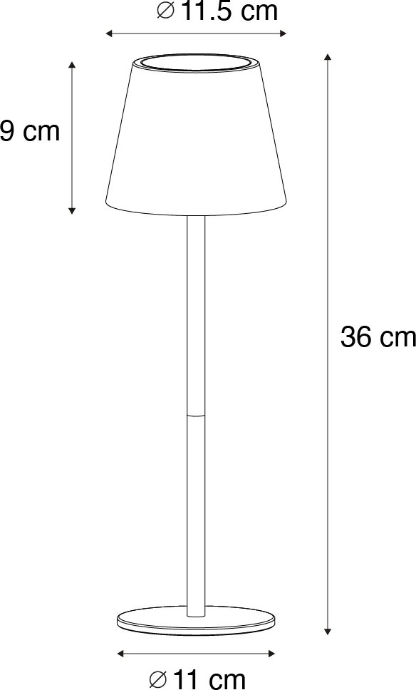 Tafellamp wit incl. LED dimbaar en oplaadbaar IP54 - Murdock