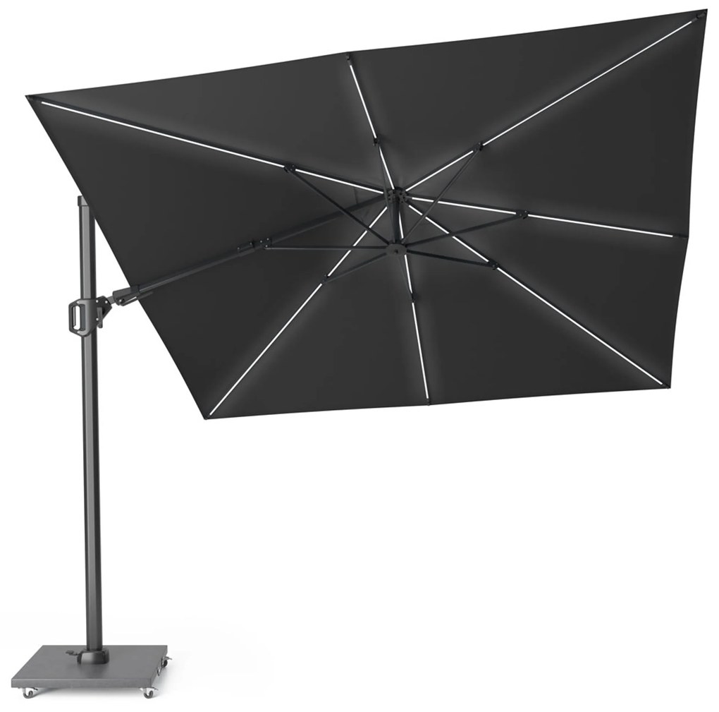 Platinum Challenger telescope zweefparasol 3x3m T2 premium (excl. voet) faded black GLOW