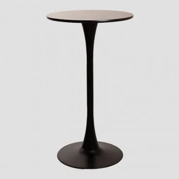 Ronde Hoge Tafel In Mdf En Metaal (ø60 Cm) Ivet Style Zwart - Sklum