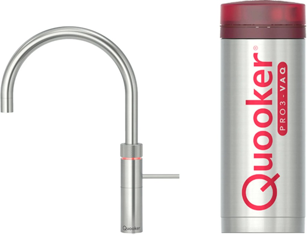Quooker Fusion round met PRO3 boiler 3-in-1 kokendwaterkraan RVS
