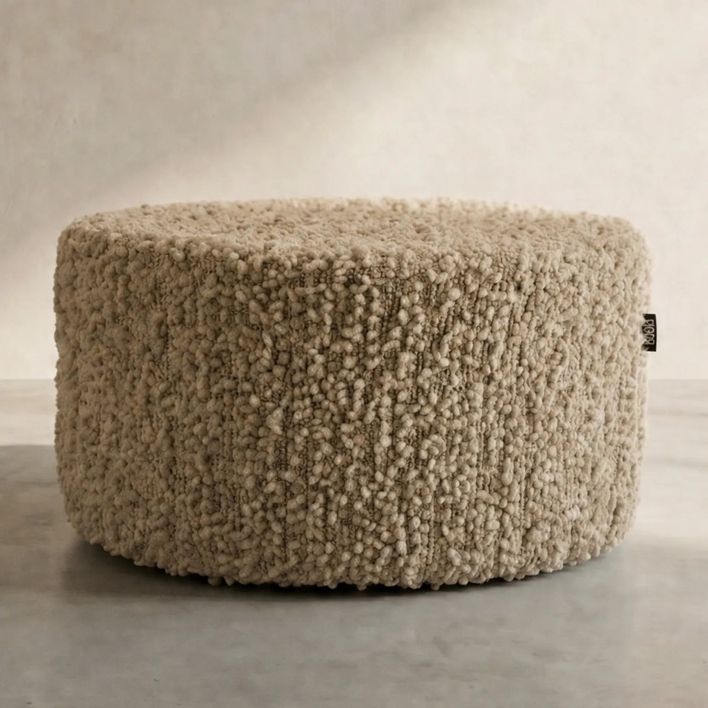 Ronde Hocker Teddy Beige 60 Cm