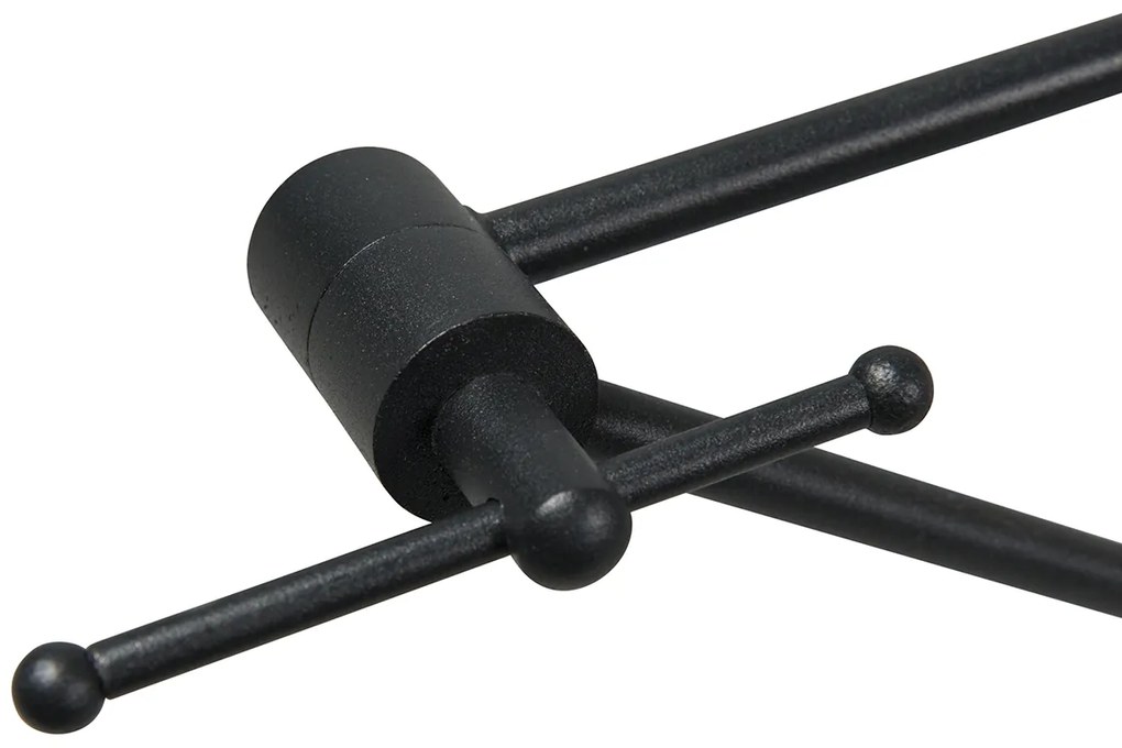 Hanglamp zwart met dubbele velours lampenkap groen met gouden binnenkant - Blitz