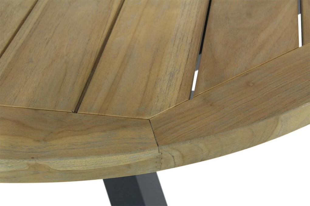 Tuinset Ronde Tuintafel 120 cm Aluminium Grijs 4 personen Santika Furniture Santika