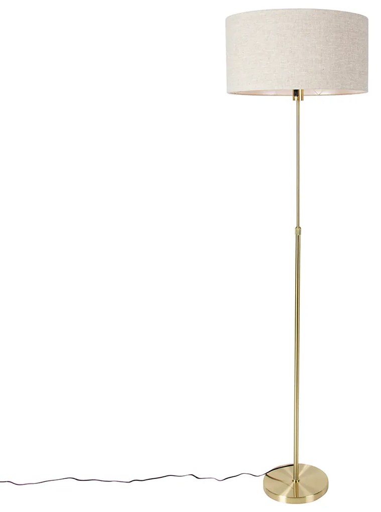 Vloerlamp verstelbaar goud met kap lichtgrijs 50 cm - Parte