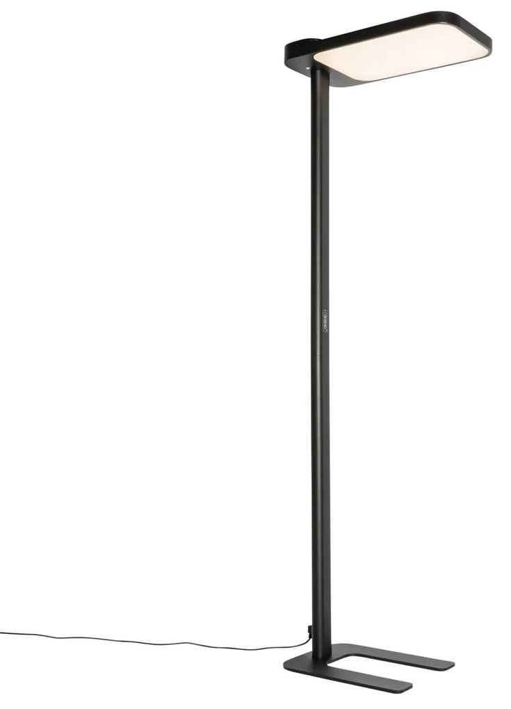 Daglicht vloerlamp zwart vierkant incl. LED en dimmer - Guzo